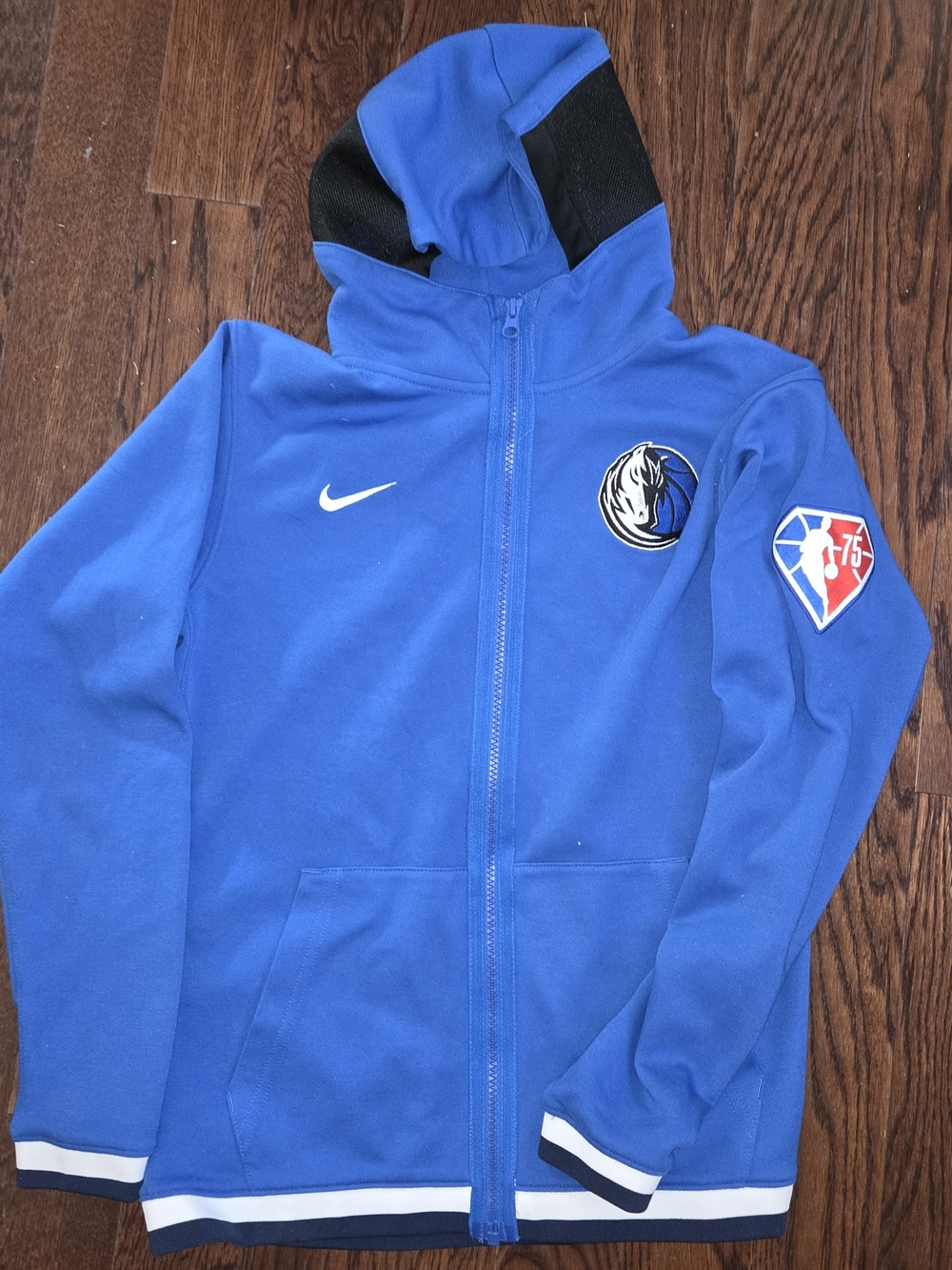 NBA Royal Blue Full-Zip Hoodie with Team Patches